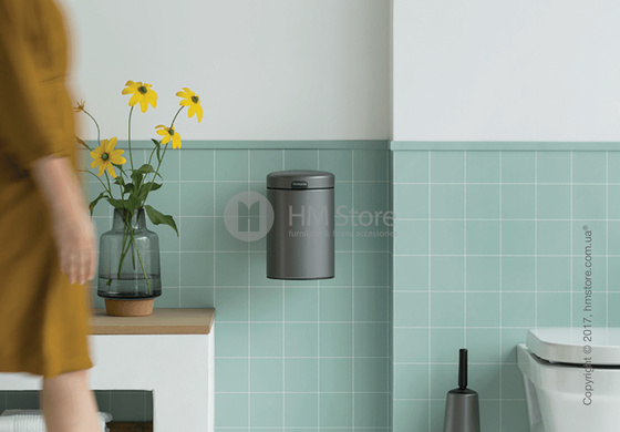 Ведро для мусора Brabantia Wall Mounted Bin NewIcon 3 л, Platinum