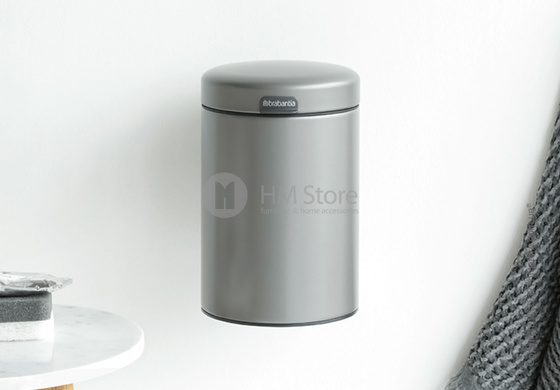 Ведро для мусора Brabantia Wall Mounted Bin NewIcon 3 л, Platinum