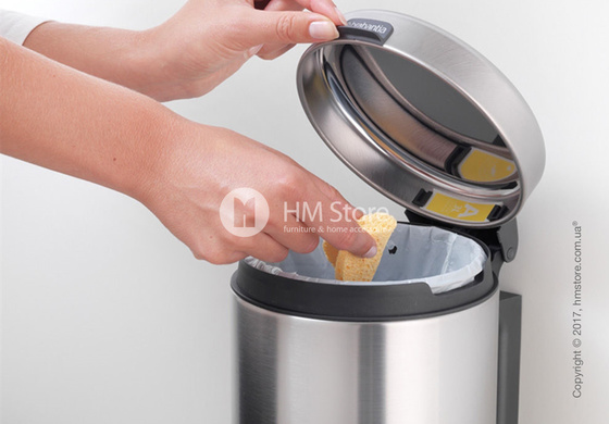 Ведро для мусора Brabantia Wall Mounted Bin NewIcon 3 л, Matt Steel