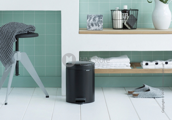 Ведро для мусора Brabantia Pedal Bin NewIcon 5 л, Matt Black