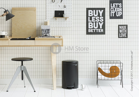 Ведро для мусора Brabantia Pedal Bin NewIcon 12 л, Matt Black