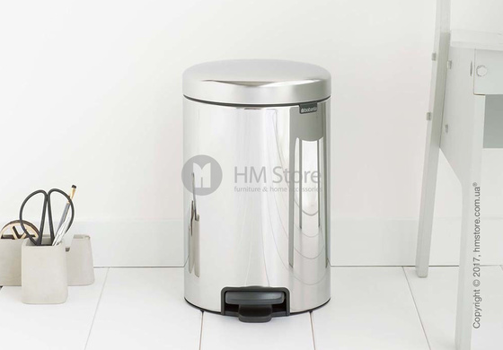 Ведро для мусора Brabantia Pedal Bin NewIcon 12 л, Brilliant Steel