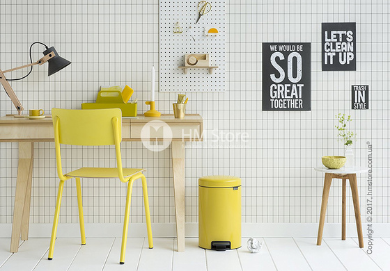Ведро для мусора Brabantia Pedal Bin NewIcon 12 л, Daisy Yellow