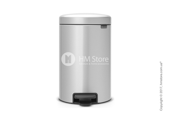 Ведро для мусора Brabantia Pedal Bin NewIcon 12 л, Metallic Grey