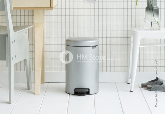 Ведро для мусора Brabantia Pedal Bin NewIcon 12 л, Metallic Grey