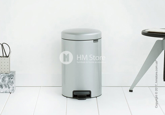 Ведро для мусора Brabantia Pedal Bin NewIcon 12 л, Metallic Grey