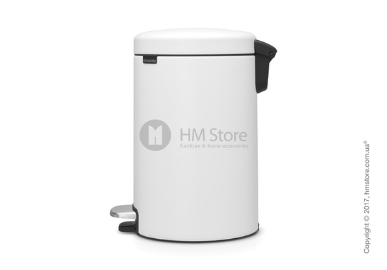 Ведро для мусора Brabantia Pedal Bin NewIcon Luxury 12 л, Mineral Eternal White