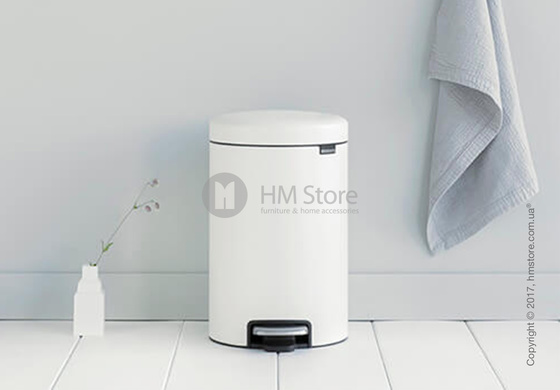 Ведро для мусора Brabantia Pedal Bin NewIcon Luxury 12 л, Mineral Eternal White