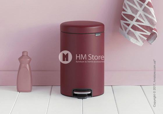 Ведро для мусора Brabantia Pedal Bin NewIcon Luxury 12 л, Mineral Windsor Red