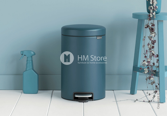 Ведро для мусора Brabantia Pedal Bin NewIcon Luxury 12 л, Mineral Reflective Blue