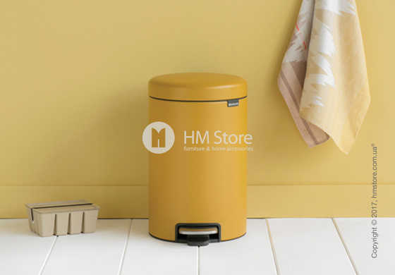 Ведро для мусора Brabantia Pedal Bin NewIcon Luxury 12 л, Mineral Mustard Yellow Ведро для мусора Brabantia Pedal Bin NewIcon Luxury 12 л, Mineral Mustard Yellow