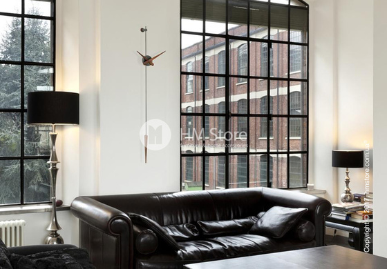 Часы настенные Nomon Punto Y Coma Grafito T Wall Clock, Walnut