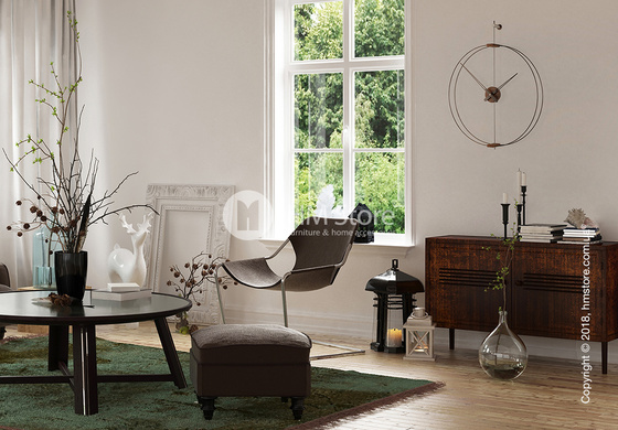 Часы настенные Nomon Mini Barcelona Wall Clock, Walnut and Black