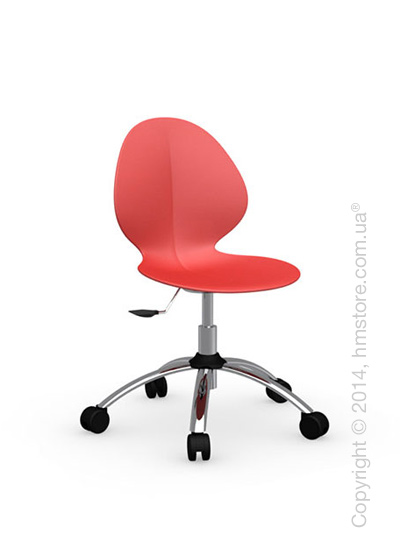Кресло Calligaris Basil, Metal and plastic swivel chair, Plastic red