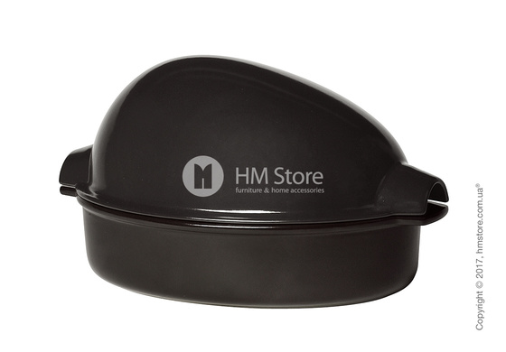 Ростер для запекания курицы с крышкой 34 x 24 см Emile Henry Ovenware, Charcoal