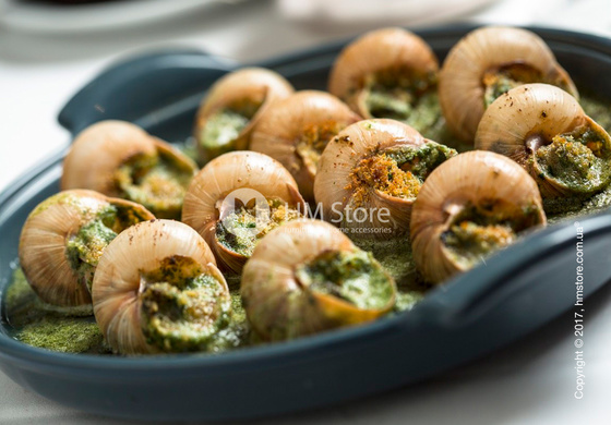 Блюдо для подачи улиток Emile Henry Ovenware на 12 штук, Blue Flame