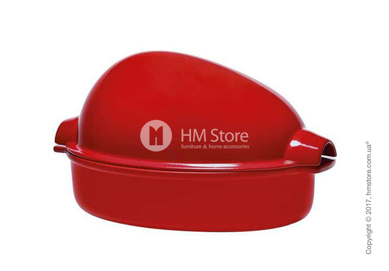 Ростер для запекания курицы с крышкой 34 x 24 см Emile Henry Ovenware,  Burgundy Ростер для запекания курицы с крышкой 34 x 24 см Emile Henry Ovenware,  Burgundy
