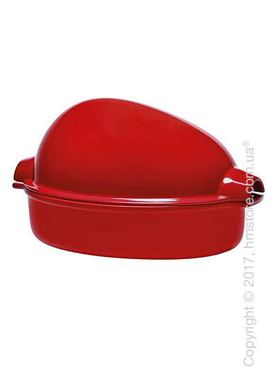 Ростер для запекания курицы с крышкой 34 x 24 см Emile Henry Ovenware,  Burgundy