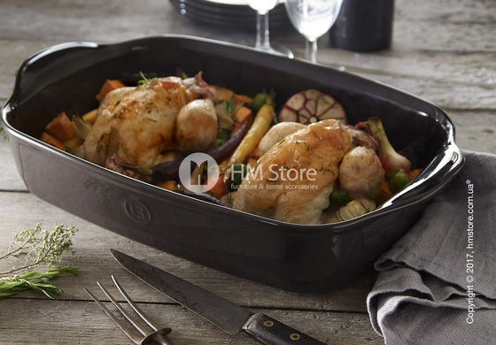 Форма для выпечки прямоугольная 22 х 14 см Emile Henry Ovenware, Charcoal
