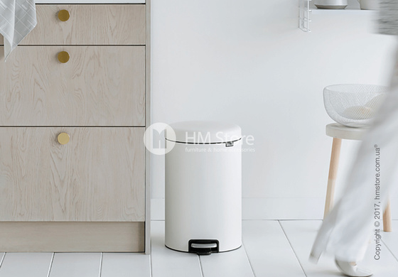 Ведро для мусора Brabantia Pedal Bin NewIcon Luxury 20 л, Mineral Eternal White