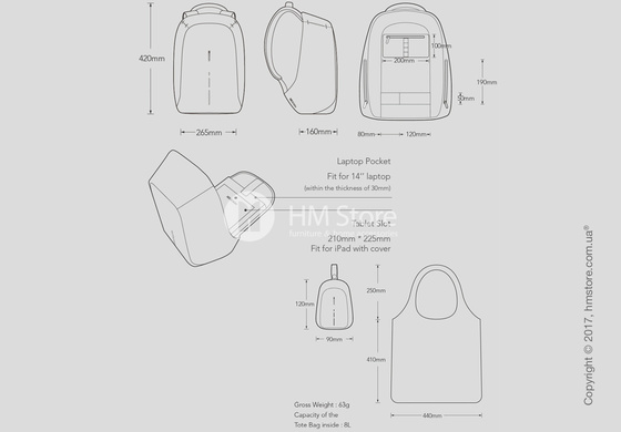 Рюкзак XD Design Bobby Compact, Diver Blue
