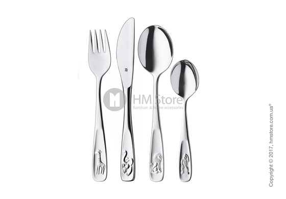 Набор столовых приборов детский WMF коллекция Animals, 4 предмета