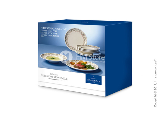 Набор фарфоровой посуды Villeroy & Boch коллекция Artesano Montagne на 4 персоны, 8 предметов