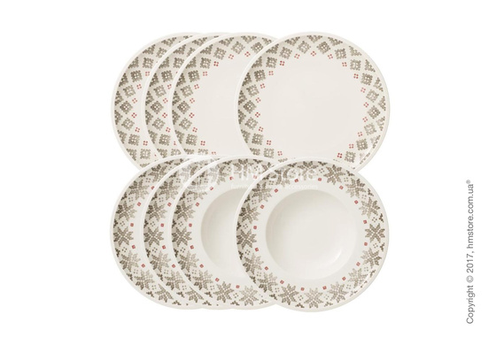 Набор фарфоровой посуды Villeroy & Boch коллекция Artesano Montagne на 4 персоны, 8 предметов