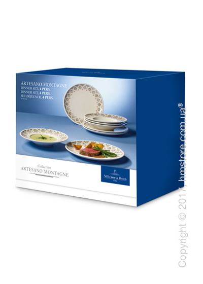 Набор фарфоровой посуды Villeroy & Boch коллекция Artesano Montagne на 4 персоны, 8 предметов