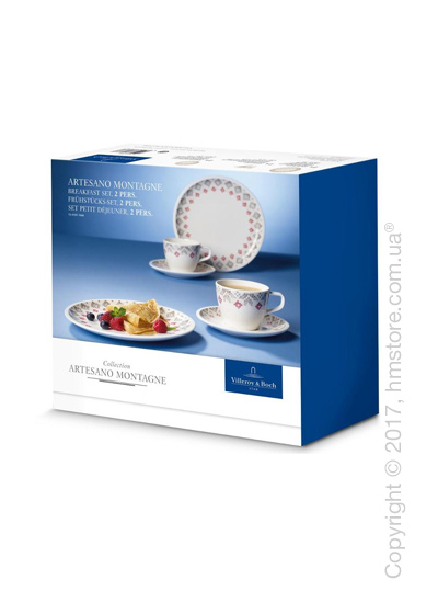 Набор фарфоровой посуды Villeroy & Boch коллекция Artesano Montagne на 2 персоны, 6 предметов