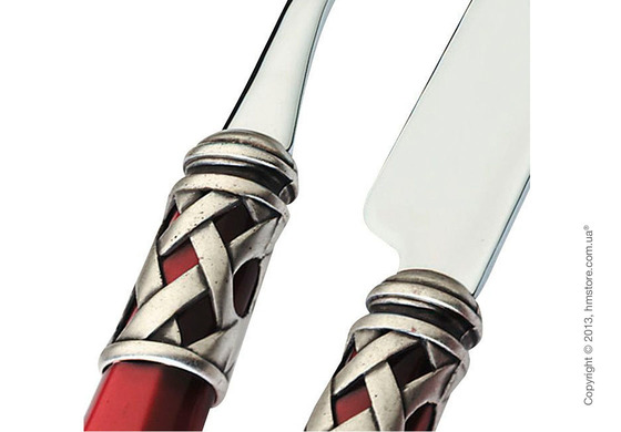 Набор столовых приборов Bugatti Aladdin коллекция Old-Silverplated Ring на 6 персон, 24 предмета, Burgundy