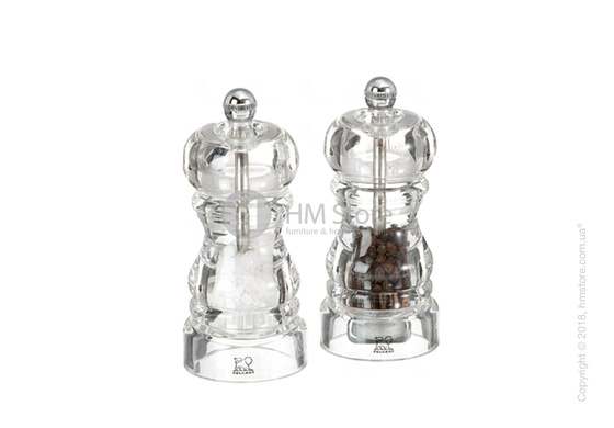 Набор мельниц для соли и перца Peugeot Brasserie 11 см, Transparent and Stainless Steel