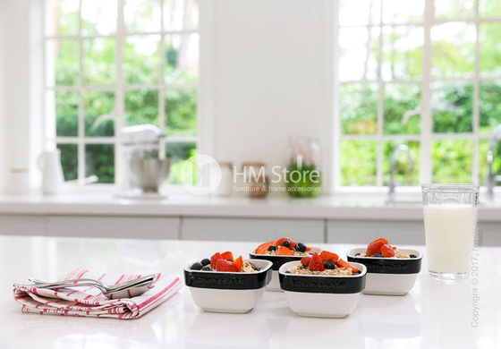 Набор емкостей керамических 10х10 KitchenAid Ceramic Ramekin 4 предмета, Onyx Black