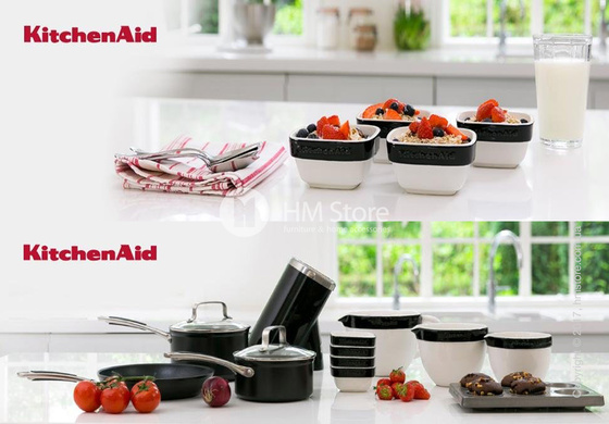 Набор емкостей керамических 10х10 KitchenAid Ceramic Ramekin 4 предмета, Onyx Black