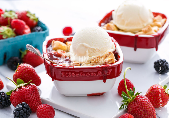 Набор емкостей керамических 10х10 KitchenAid Ceramic Ramekin 4 предмета, Empire Red