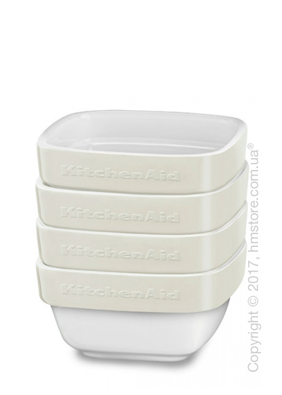 Набор емкостей керамических 10х10 KitchenAid Ceramic Ramekin 4 предмета, Almond Cream 