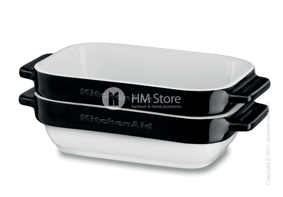 Набор емкостей керамических 20х11,5 KitchenAid Ceramic 2 предмета, Onyx Black