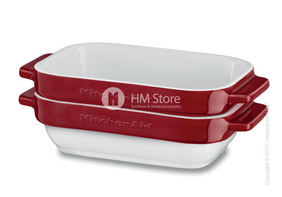 Набор емкостей керамических 20х11,5 KitchenAid Ceramic 2 предмета, Empire Red