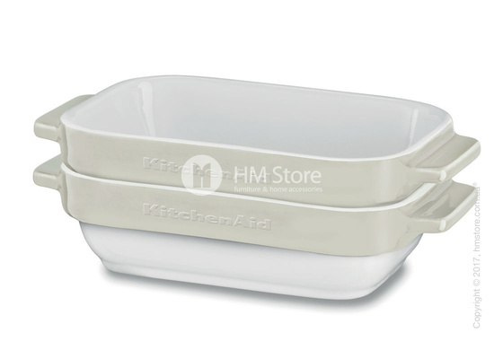 Набор емкостей керамических 20х11,5 KitchenAid Ceramic 2 предмета, Almond Cream