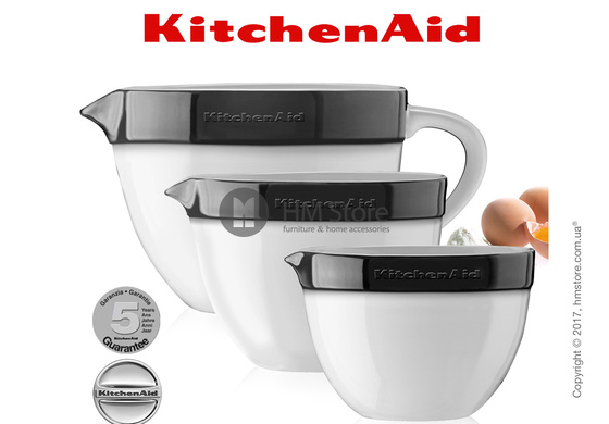 Набор емкостей для приготовления KitchenAid Ceramic 3 предмета, Onyx Black