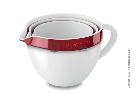 Набор емкостей для приготовления KitchenAid Ceramic 3 предмета, Empire Red  Набор емкостей для приготовления KitchenAid Ceramic 3 предмета, Empire Red