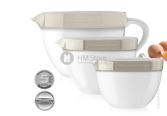 Набор емкостей для приготовления KitchenAid Ceramic 3 предмета, Almond Cream
