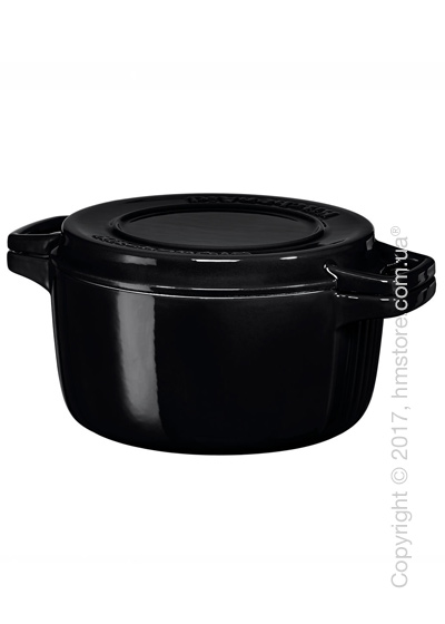 Кастрюля чугунная KitchenAid Cast Iron 24 см, Onyx Black