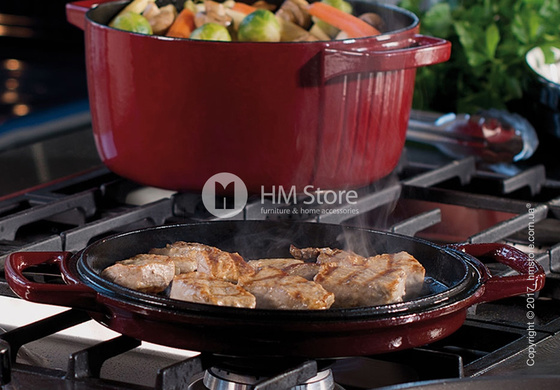 Кастрюля чугунная KitchenAid Cast Iron 28 см, Empire Red