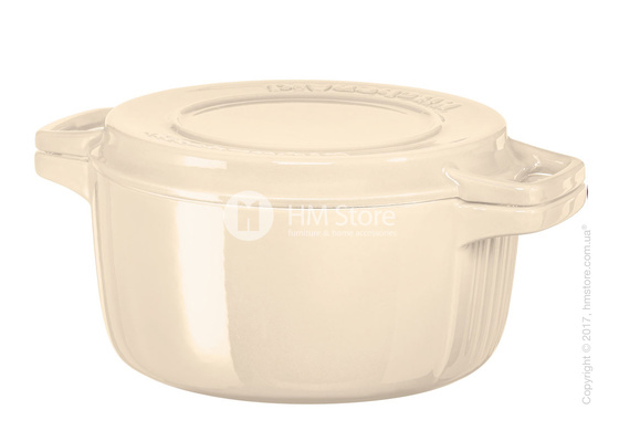 Кастрюля чугунная KitchenAid Cast Iron 28 см, Almond Cream