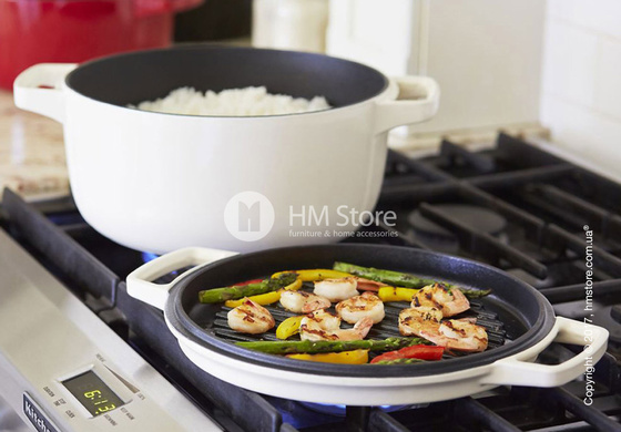 Кастрюля чугунная KitchenAid Cast Iron 28 см, Almond Cream