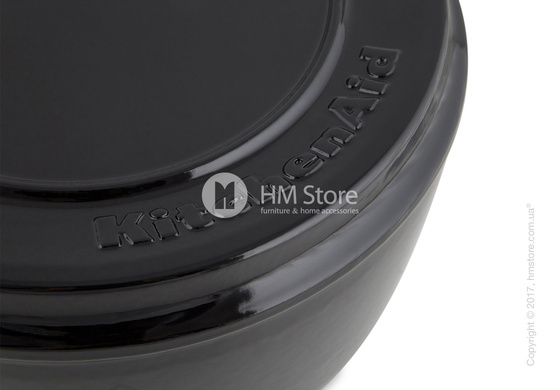 Кастрюля чугунная KitchenAid Cast Iron 28 см, Onyx Black