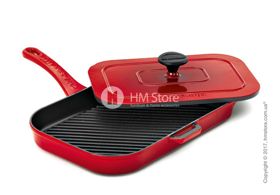 Сковорода чугунная с прессом KitchenAid Grill and Panini 25x25 см, Empire Red Сковорода чугунная с прессом KitchenAid Grill and Panini 25x25 см, Empire Red