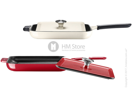 Сковорода чугунная с прессом KitchenAid Grill and Panini 25x25 см, Empire Red Сковорода чугунная с прессом KitchenAid Grill and Panini 25x25 см, Empire Red