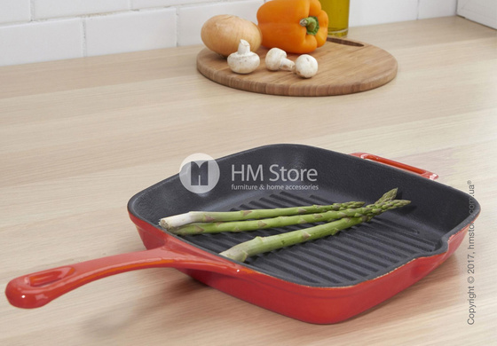 Сковорода чугунная с прессом KitchenAid Grill and Panini 25x25 см, Empire Red Сковорода чугунная с прессом KitchenAid Grill and Panini 25x25 см, Empire Red